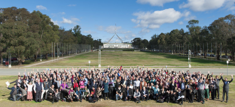 Participants at the Community Energy Congress 2014, Parliament House, Canberra